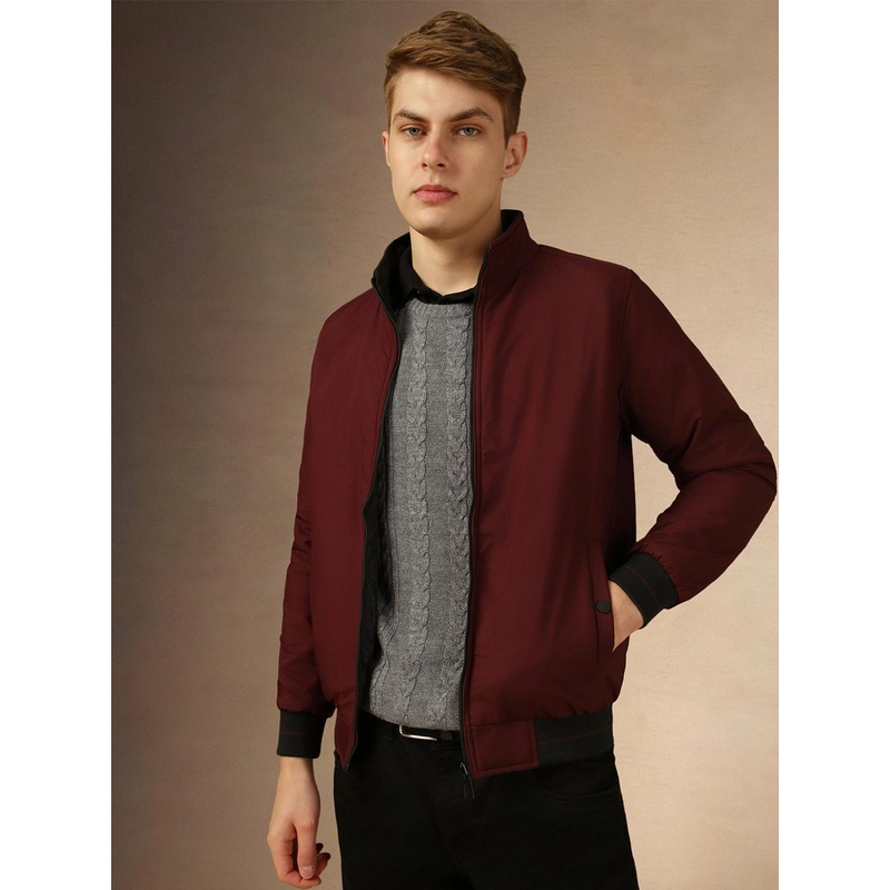 Dennis Lingo Long Sleeves Mock Collar Reversible Padded Jacket