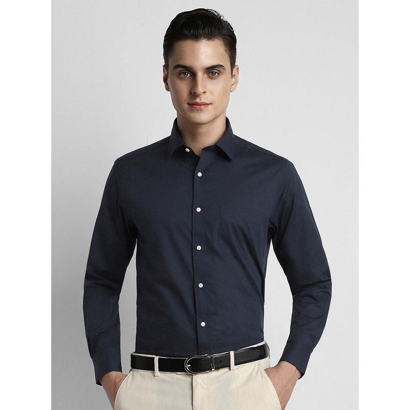 Peter England Men Black Solid Formal Shirt