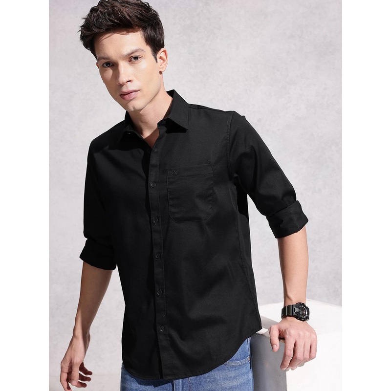 WROGN Solid Regular Fit Casual Shirt