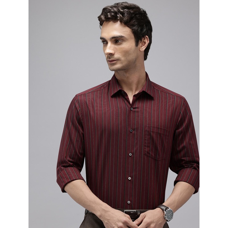 Arrow Pure Cotton Manhattan Slim Fit Vertical Striped Formal Shirt