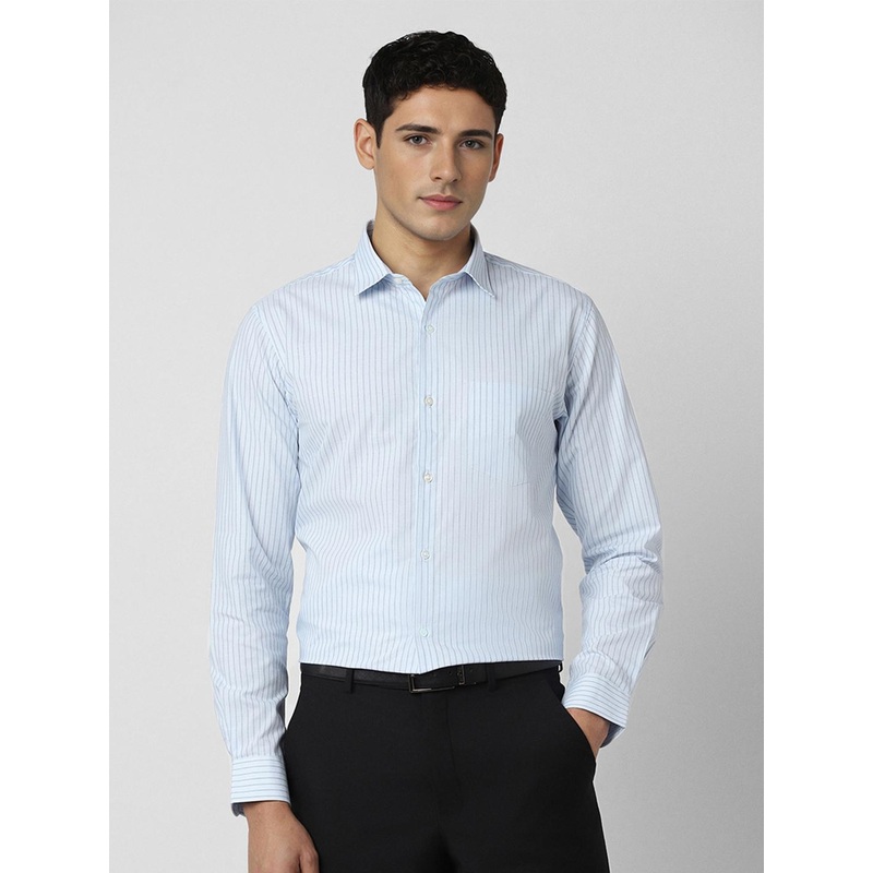 Peter England Spread Collar Long Sleeves Striped Regular Fit Formal Shirt