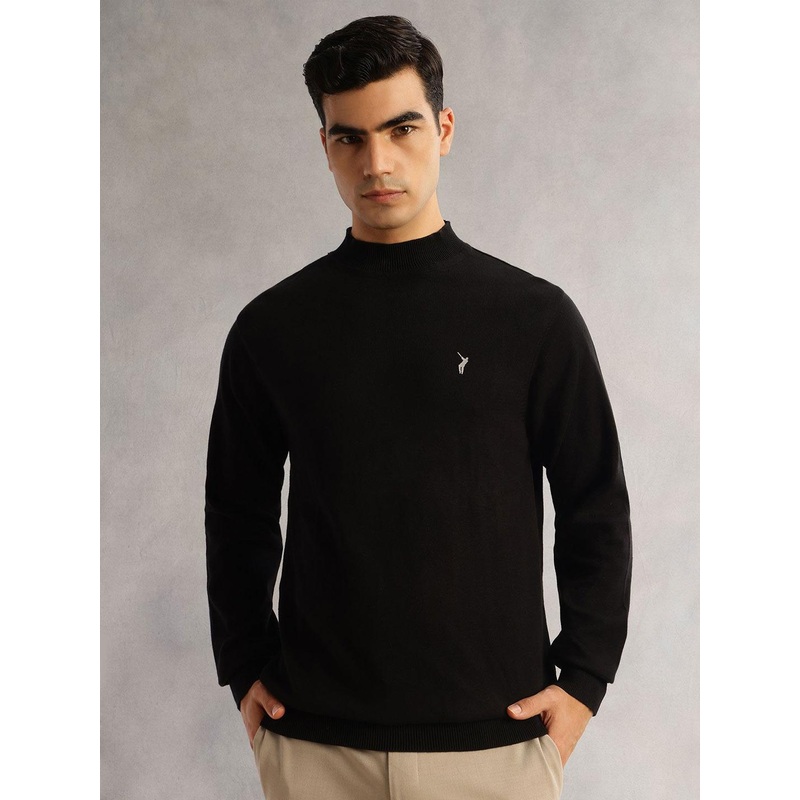 Thomas Scott Men Solid High Neck Pure Cotton Pullover Sweater