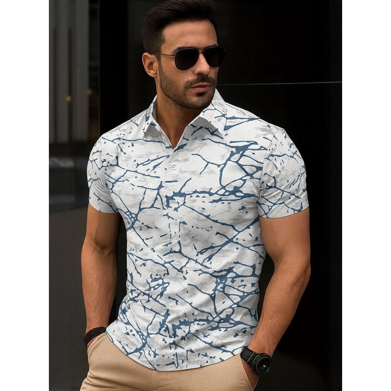 zebu Men Printed Polo Collar T-shirt