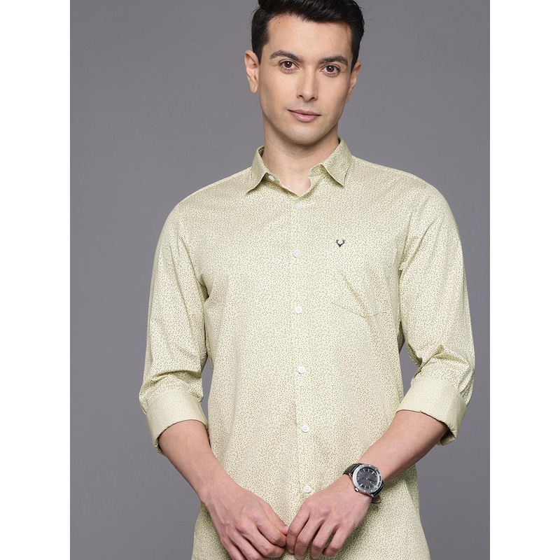 Allen Solly Comfort Slim Fit Micro Ditsy Printed Pure Cotton Casual Shirt