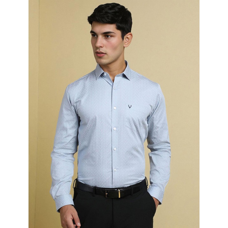Allen Solly Men Spread Collar Abstract Printed Cotton Slim Fit Formal Shirt