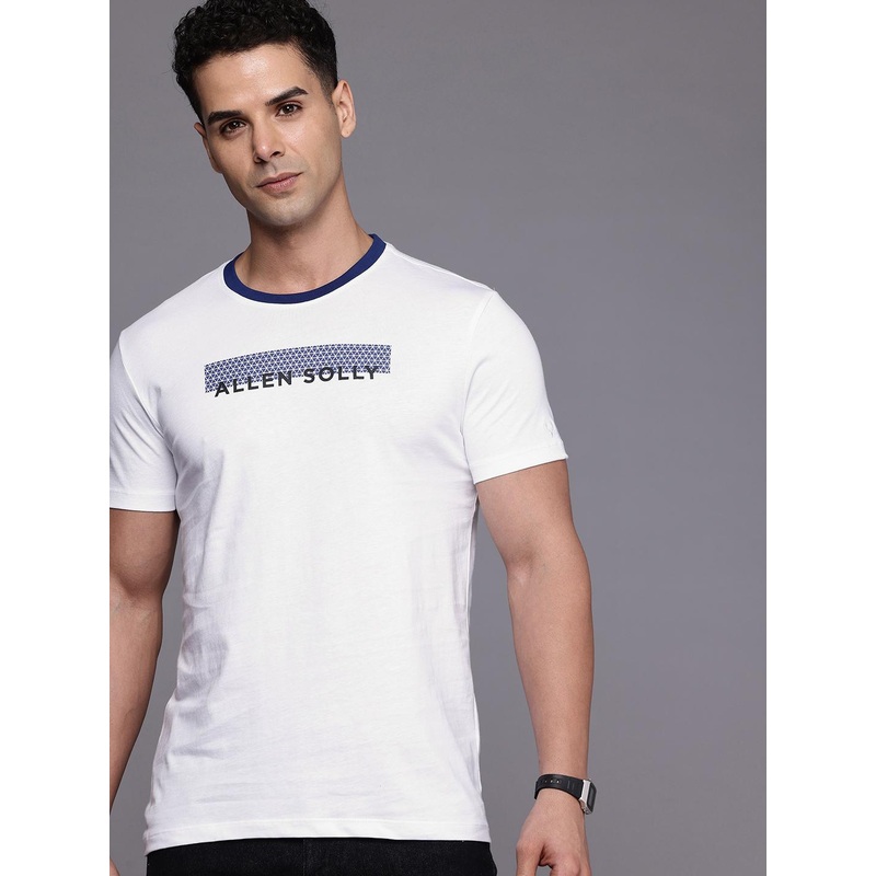 Allen Solly Pure Cotton Brand Logo Printed Slim Fit T-shirt