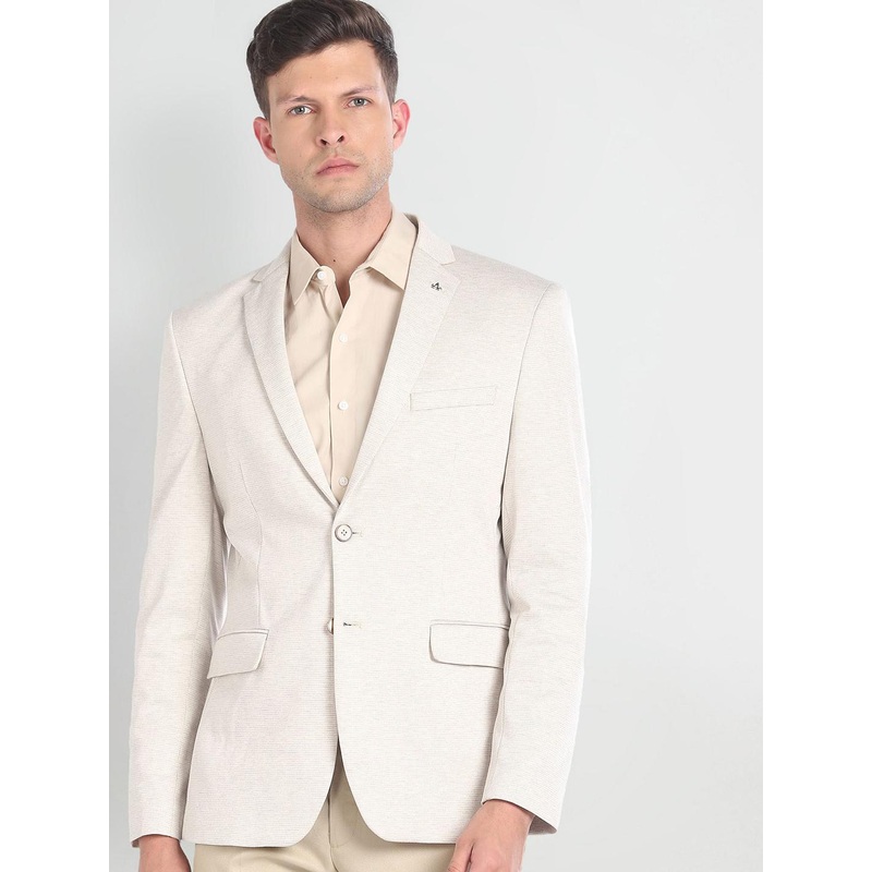 Arrow Men Self-Design Single Breasted Blazer