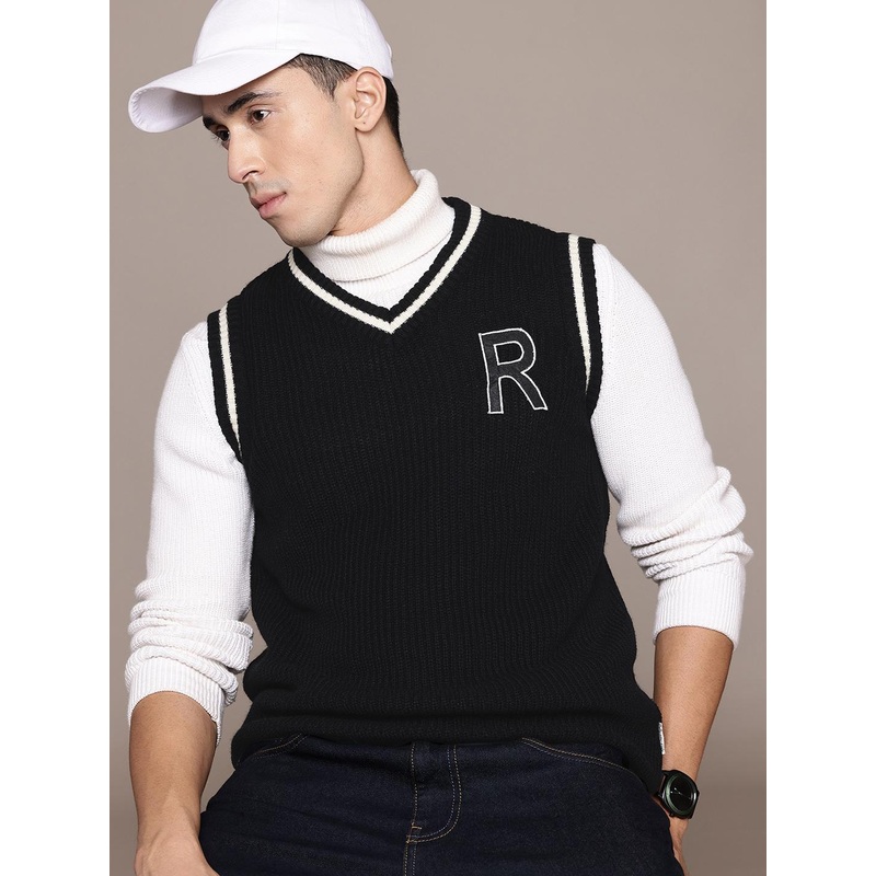 The Roadster Lifestyle Co. Ribbed Longline Acrylic Sweater Vest
