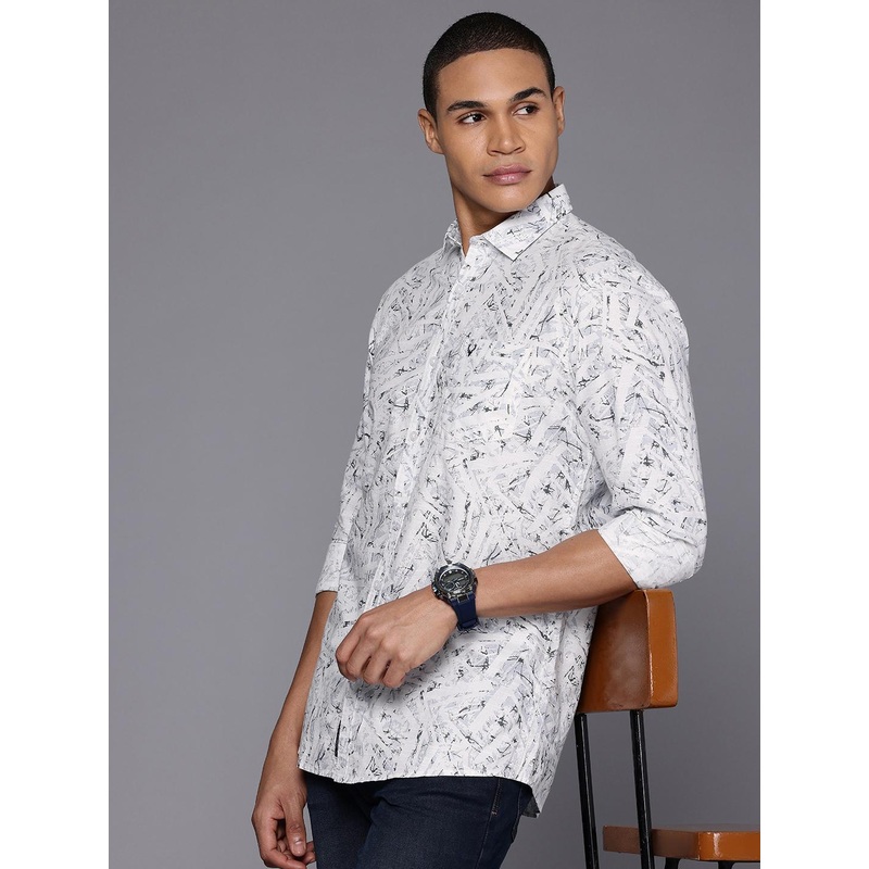 Allen Solly Pure Cotton Custom Fit Abstract Printed Casual Shirt