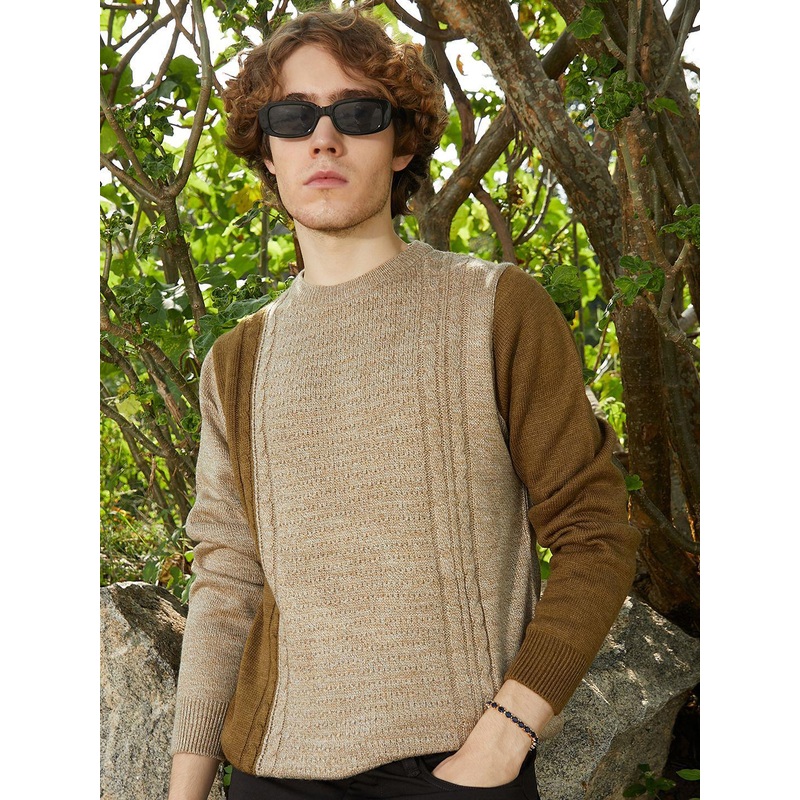 Campus Sutra Men Colourblocked Pullover Sweater