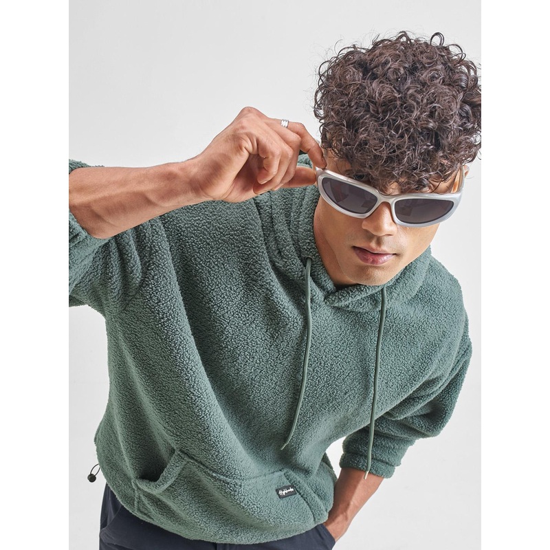 HIGHLANDER Hooded Drop Shoulder Sleeves Oversized Sweatshirt