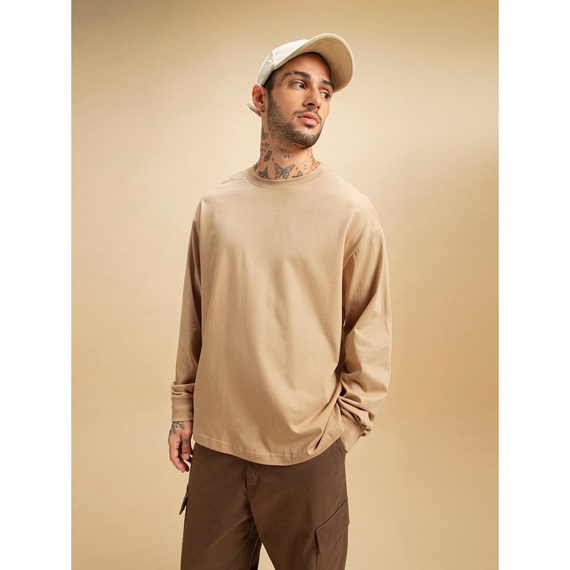 Bewakoof Cotton Solid Oversized T-shirt