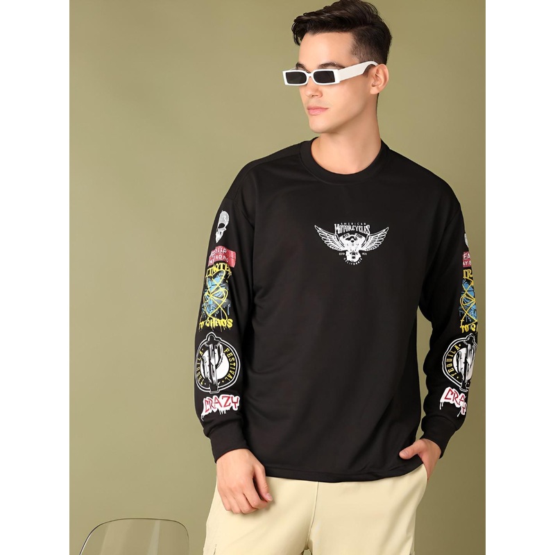 V-Mart Men Typography Boxy T-shirt