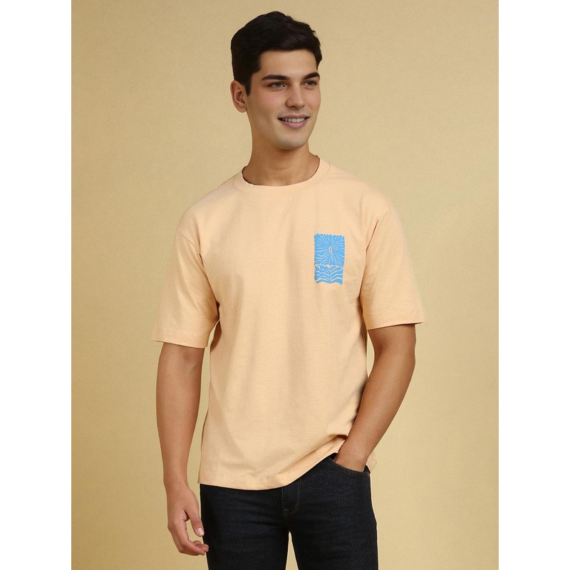 Allen Solly Men Solid Round Neck Cotton T-shirt