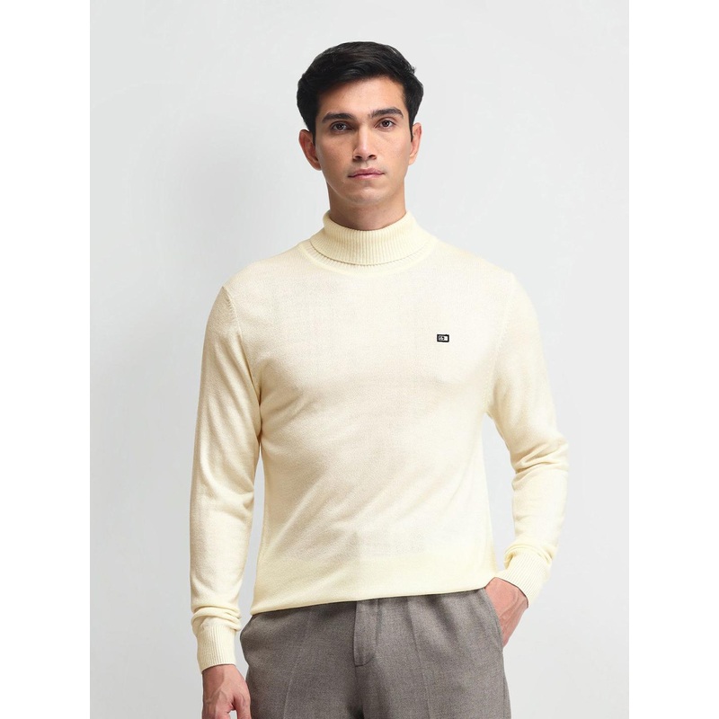 Arrow Sport Men Pure Cotton Turtle Neck Long Sleeves Pullover Sweater
