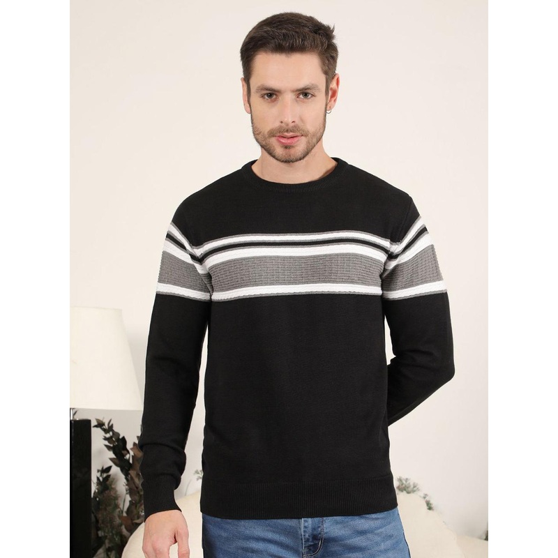 COBB Men Striped Round Neck Pullover