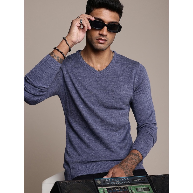 The Roadster Life Co. V-Neck Knitted Pullover Sweaters