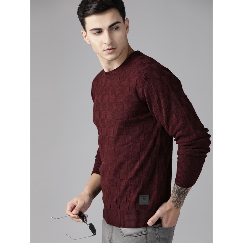 The Roadster Lifestyle Co. Self-Checked Acrylic Pullover