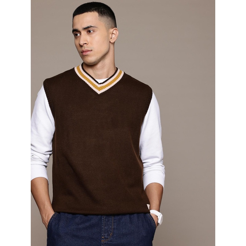 The Roadster Lifestyle Co. V-Neck Acrylic Sweater Vest