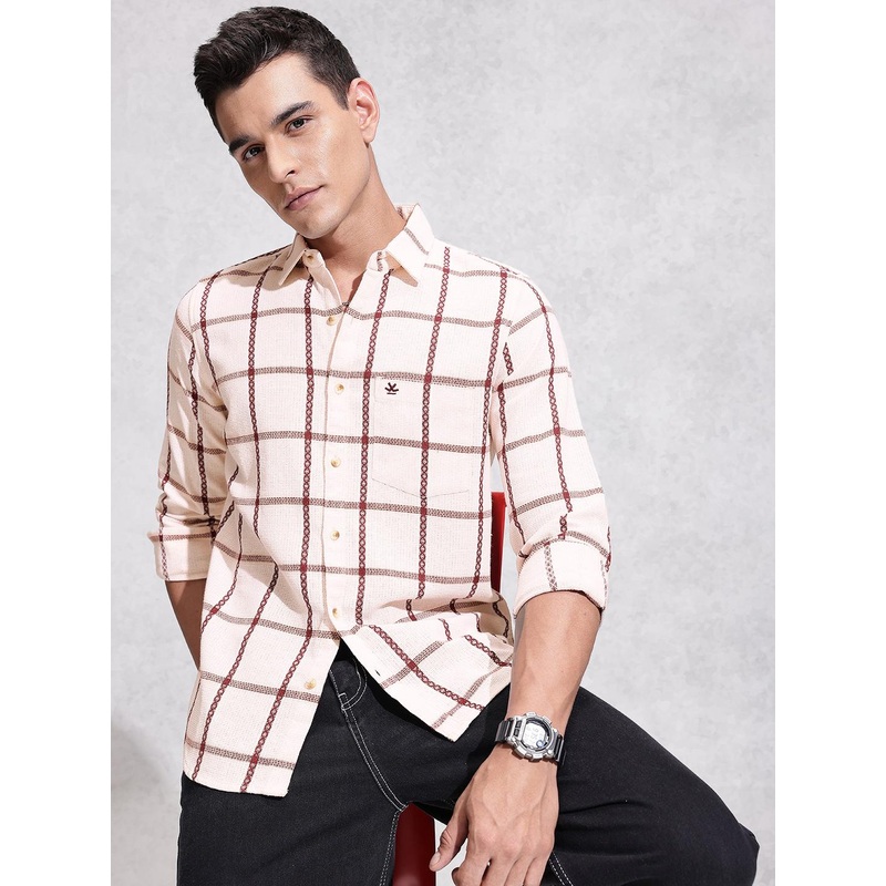 WROGN Windowpane Checked Casual Shirt