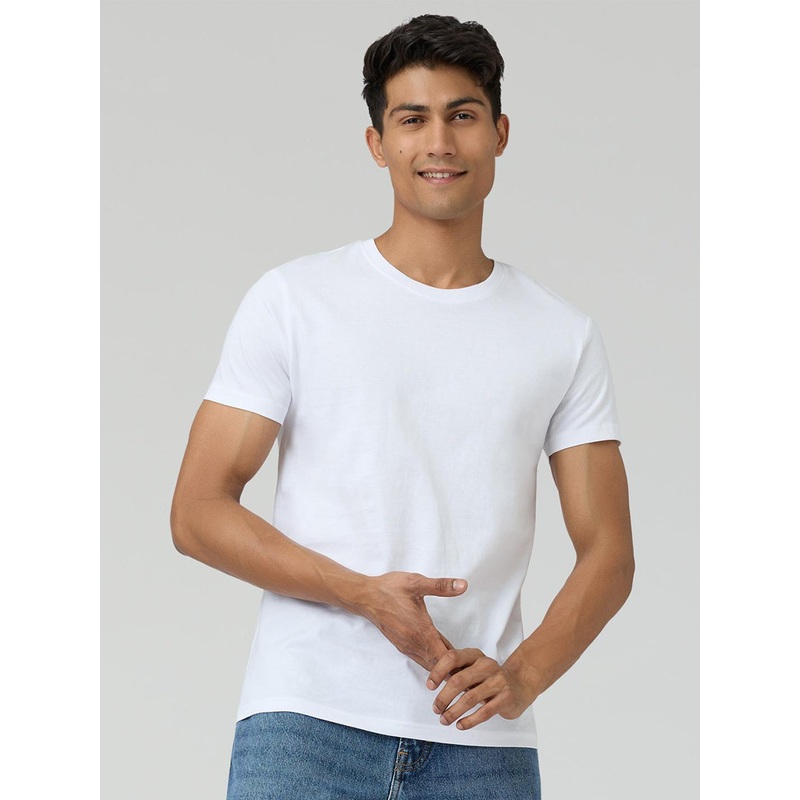 XYXX Men White Pace Intellieaze Cotton Crew Neck T-shirt