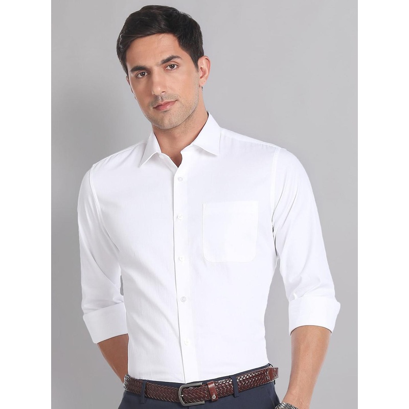 AD By Arvind Regular Fit Cotton Dobby Formal Shirt