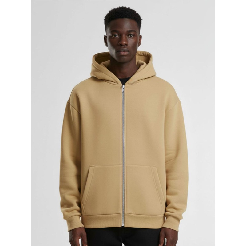 Besick Men Hooded Front-Open Sweatshirt