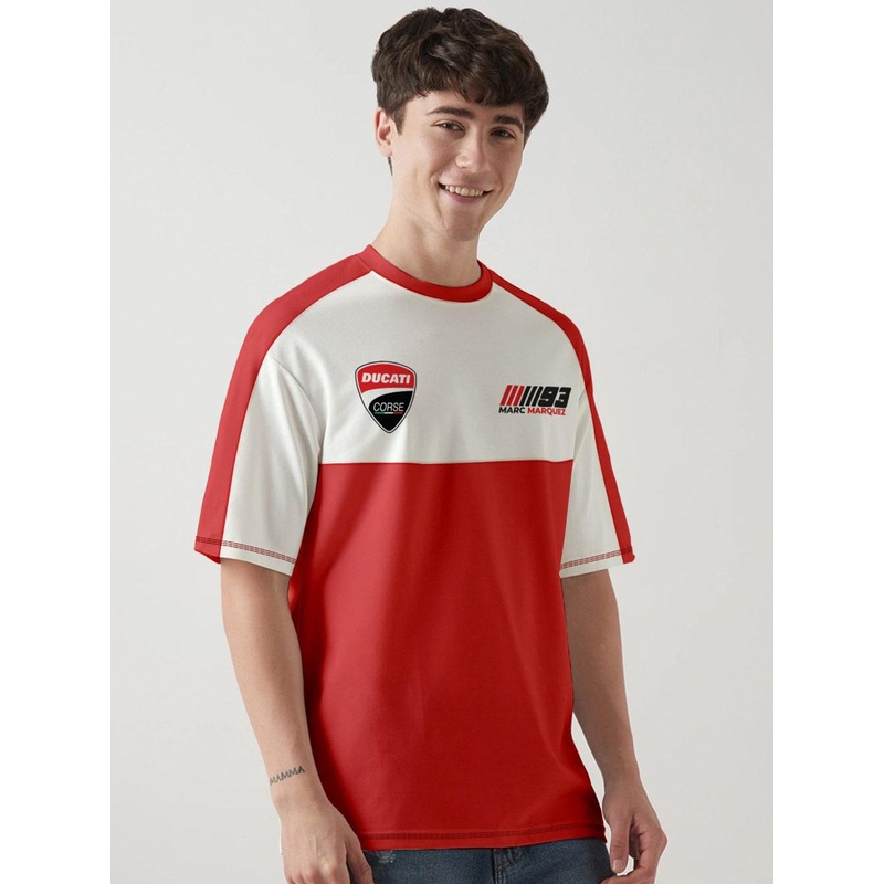 Crazymonk Marc Marquez Printed Drop-Shoulder Sleeves Oversized Cotton T-shirt