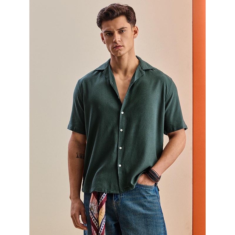 Snitch Boxy Casual Cuban Collar Shirt