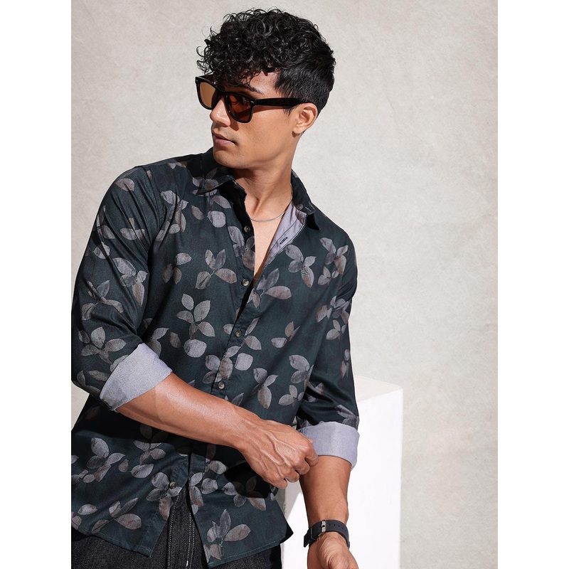 WROGN Floral Printed Pure Cotton Casual Shirt