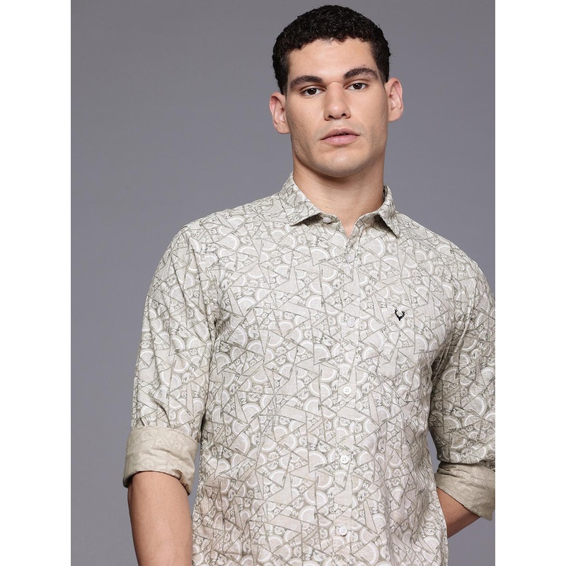 Allen Solly Custom Slim Fit Abstract Printed Pure Cotton Casual Shirt