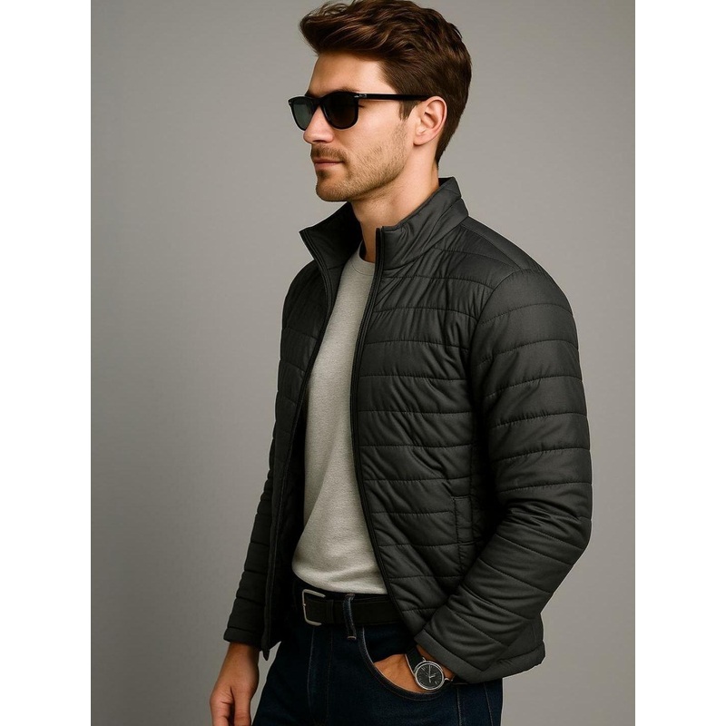 SZN Men Grey Polyester Solid Jackets
