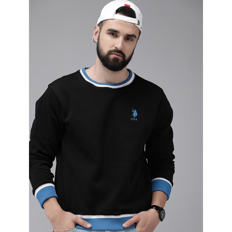 U.S. Polo Assn. Brand Logo Embroidered Pullover Sweatshirt