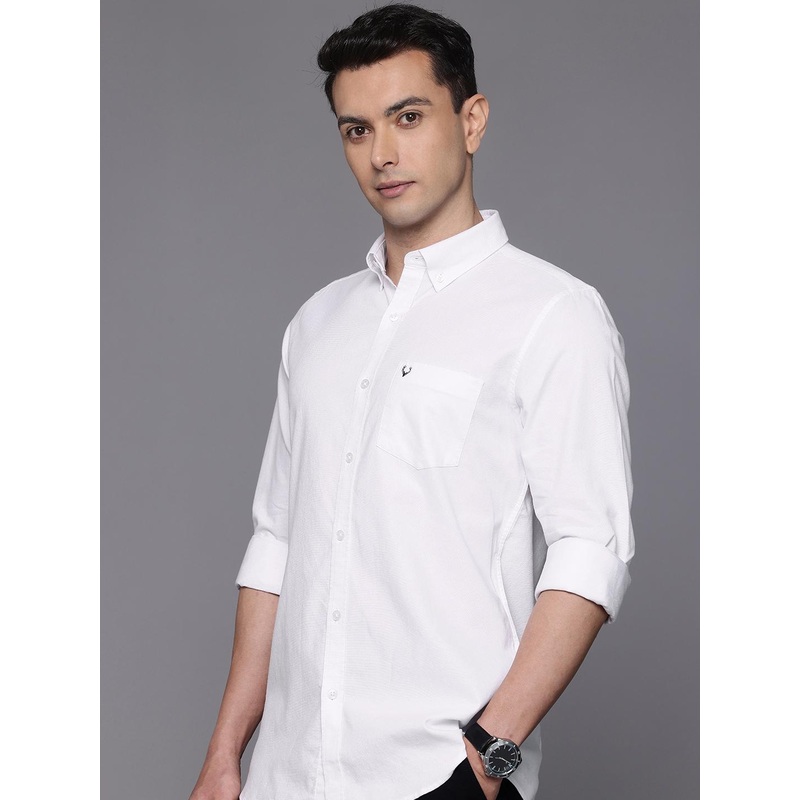 Allen Solly Comfort Slim Fit Button-Down Collar Pure Cotton Casual Shirt