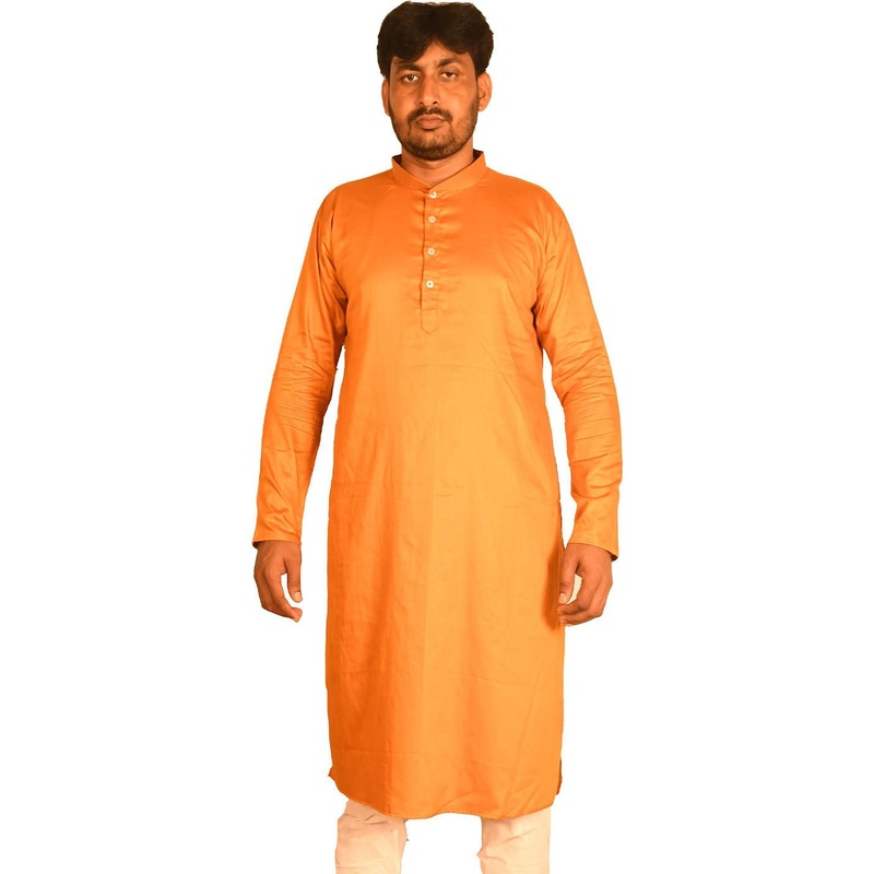 AMR Garments Men Solid Long Sleeves Straight Kurta