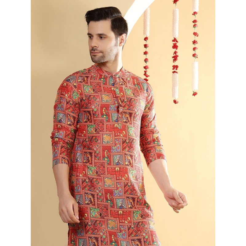 Anouk Men Floral Printed Festive Straight Kurta