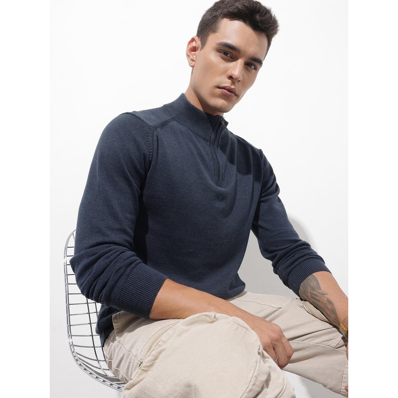 The Roadster Lifestyle Co. Men High Neck Pullover