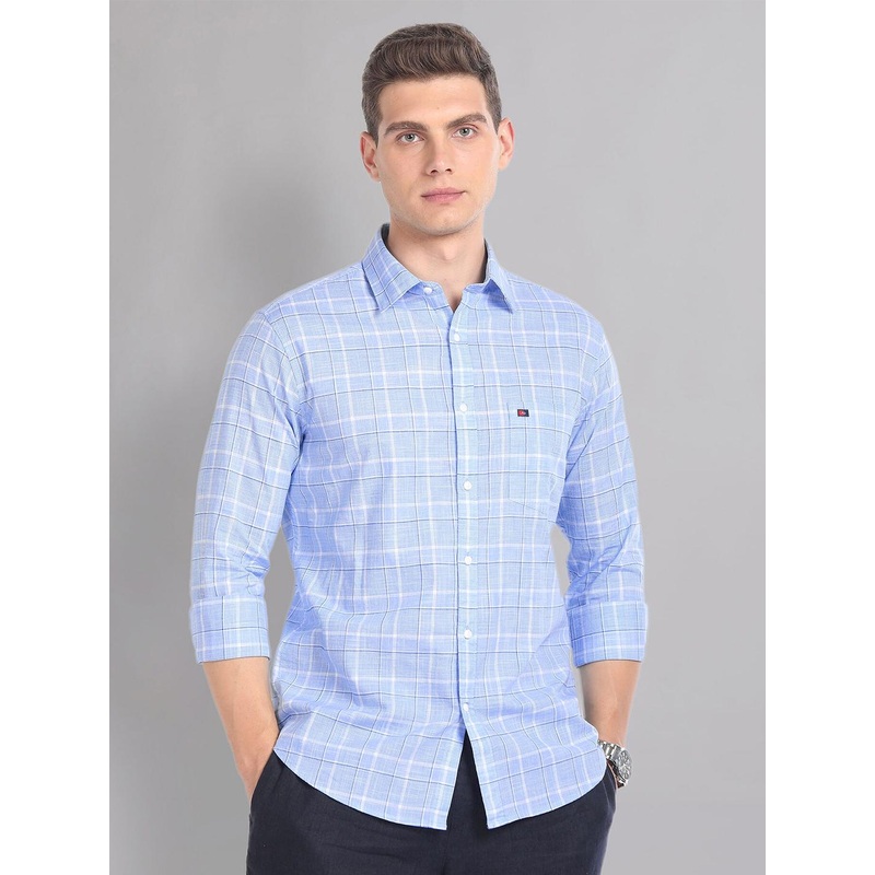AD By Arvind Tartan Check Pure Cotton Summer Shirt