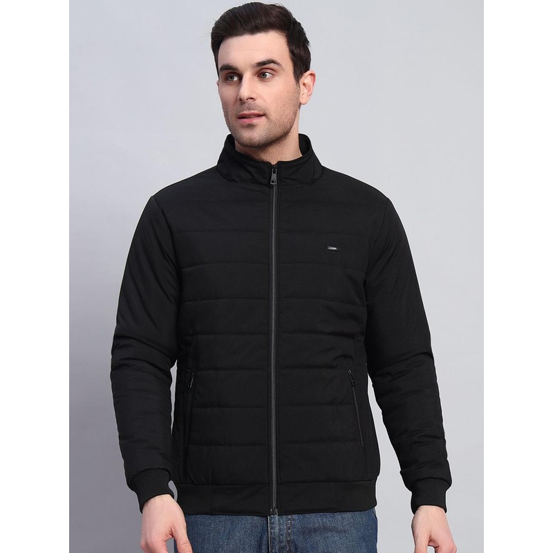 AR-FIT Men Mock Collar Solid Casual Water Resistant Bomber Jacket