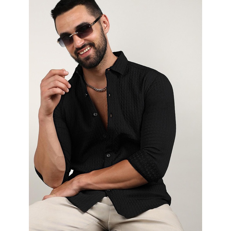 Campus Sutra Chain-Creased Shirt