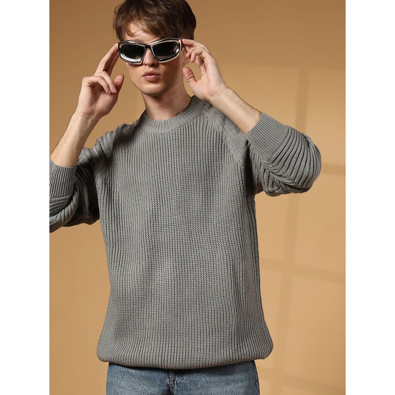 Campus Sutra Men Cable Knit Pullover Sweater