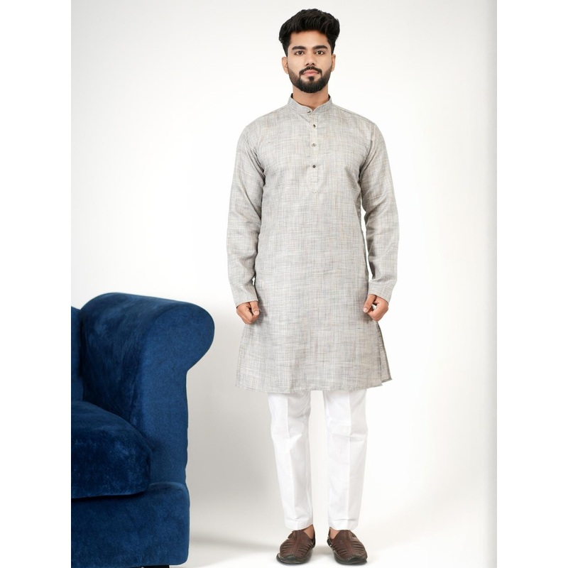 Aadi Shuddh Men Solid Cotton Kurta