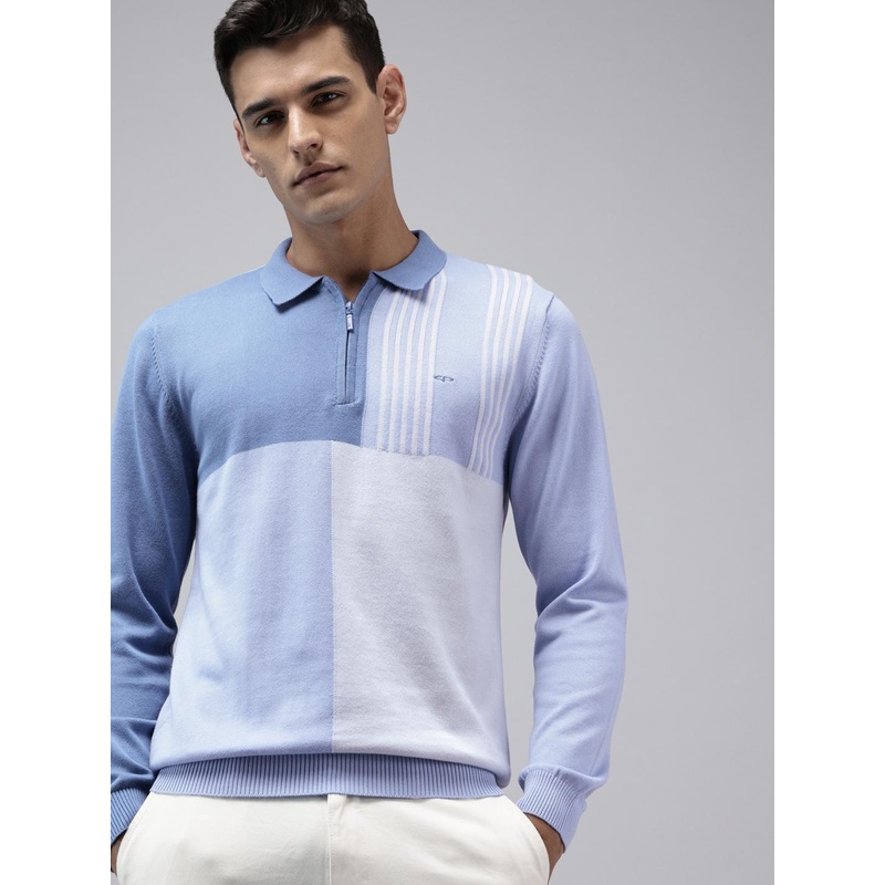 ColorPlus Colourblocked Pure Cotton Sweater