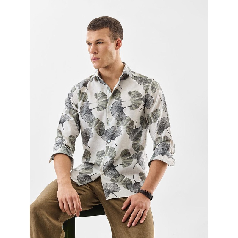 Snitch Floral Printed Slim Fit Casual Shirt