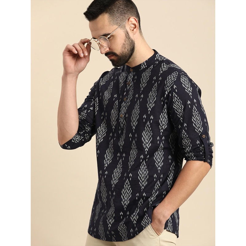 Anouk Men Ethnic Motifs Printed Block Print Short Kurta