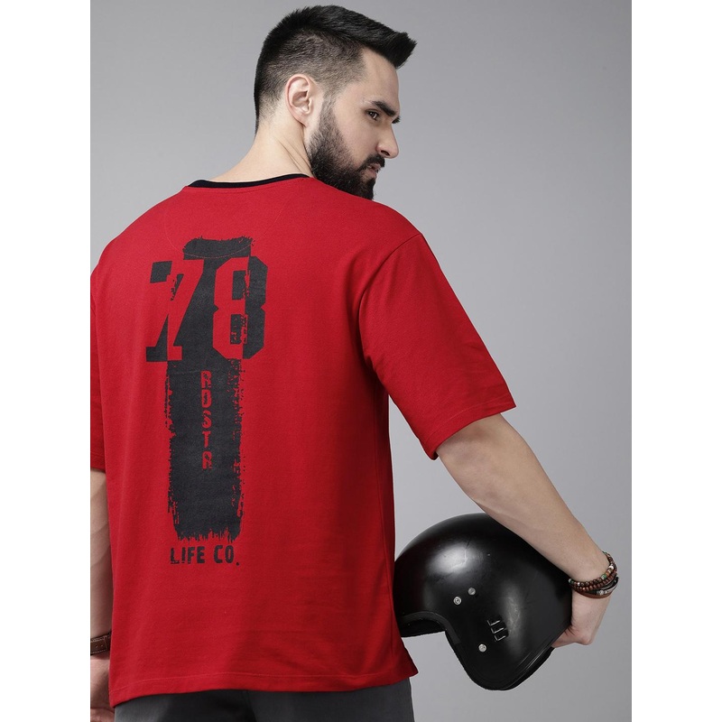 Roadster Men Graphic Printed Oversized T-shirt