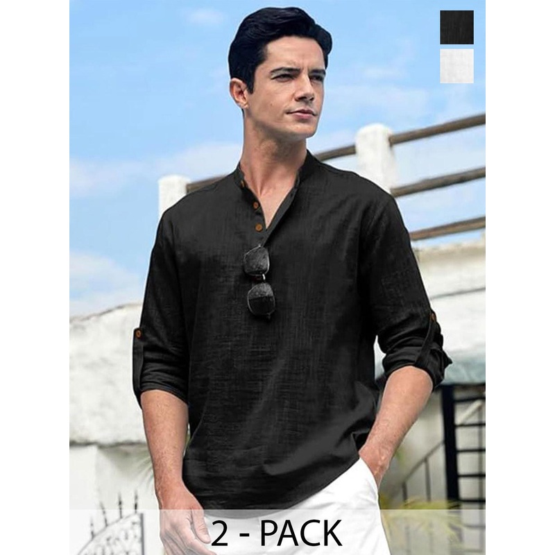 TrendiVastra Men Mandarin Collar Long Sleeves A-Line Kurta