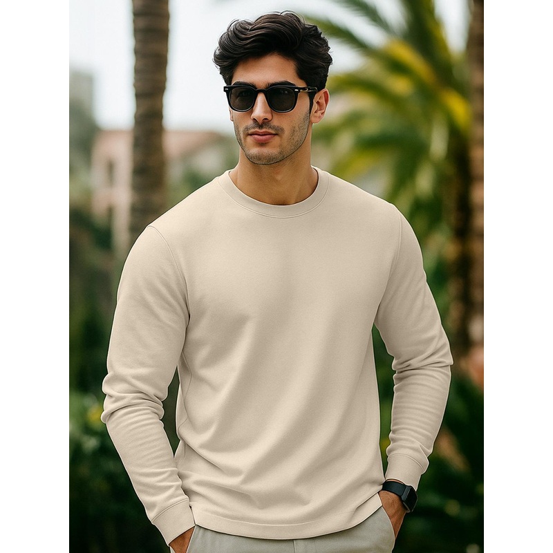 VEIRDO Men Black Pure Cotton Solid Round Neck Pure Cotton Regular Fit T-shirt