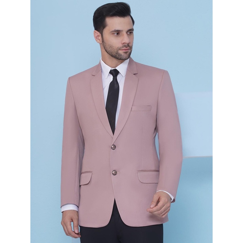 FAVOROSKI Men Formal Rayon Slim Fit Solid Tuxedo Blazer in Shawl Collar with 2 Pockets