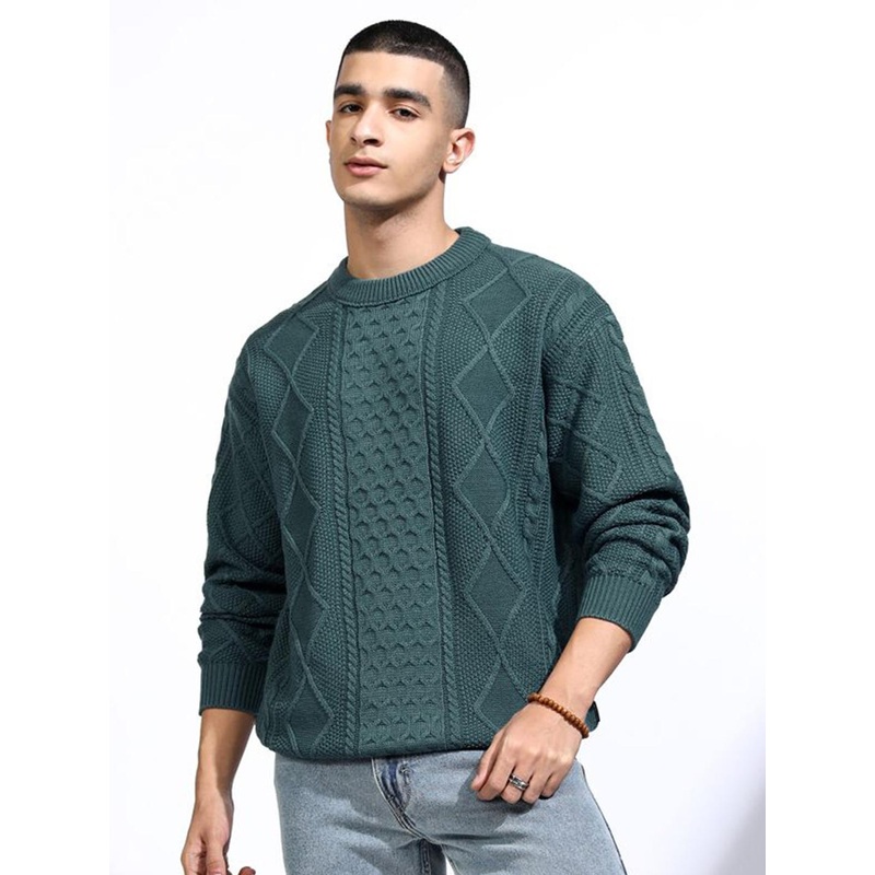 HIGHLANDER Men Cable Knit Pullover